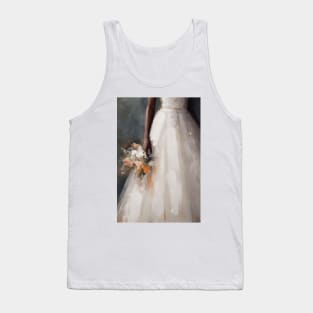 Fleeting Moment: Bride Dropping Bouquet Painting Tank Top